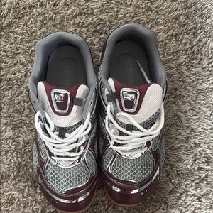 Balenciaga Gray and Burgundy Sneakers